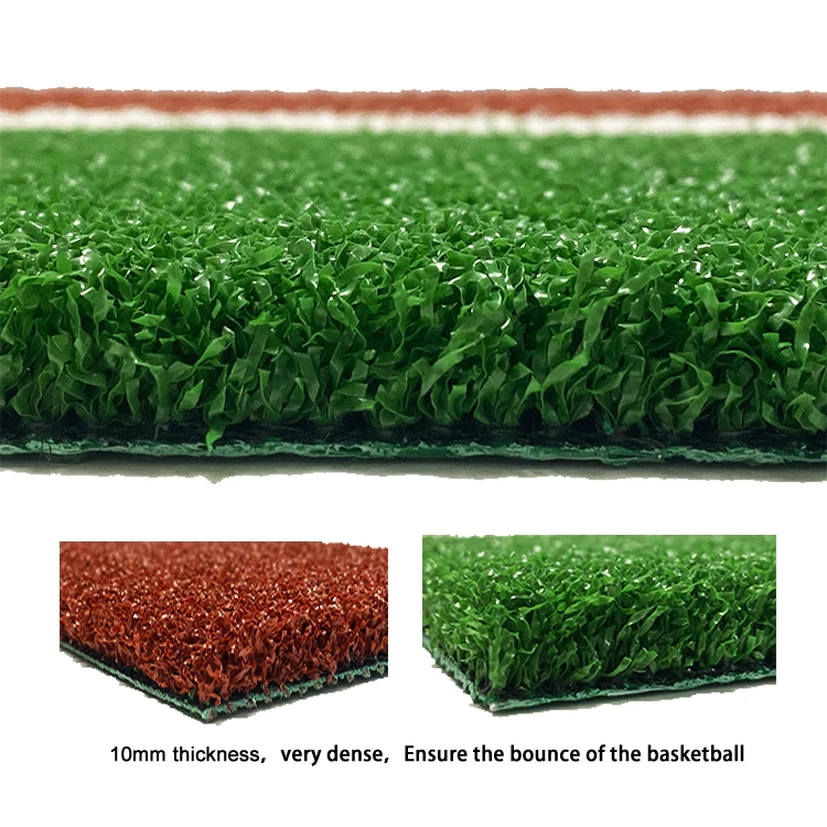 Good resilience Multi-function 10mm turf Sports artificial grass carpet for a basketball court