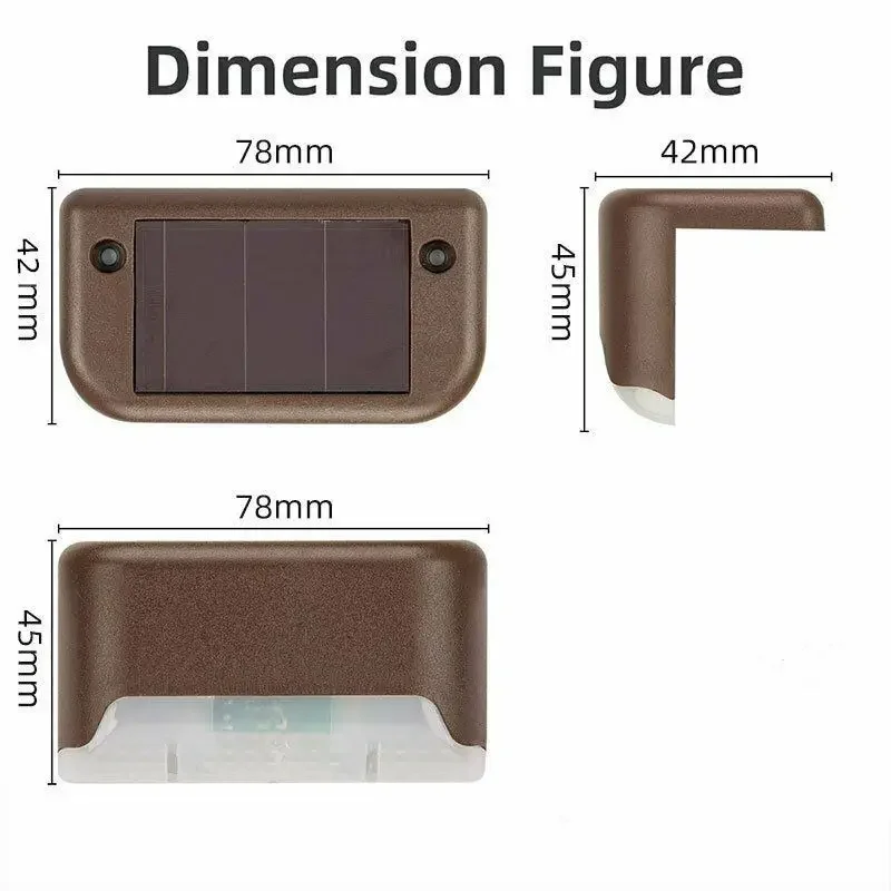 Outdoor Waterproof Path Stair Wall Lighting Warm White Deck Lights LED Solar Lamp Balcony Fence Lights