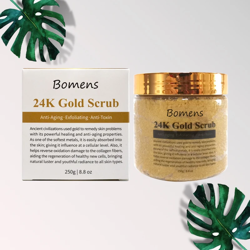
private label organic 24k gold exfoliating scrub whitening body scrub exfoliating 