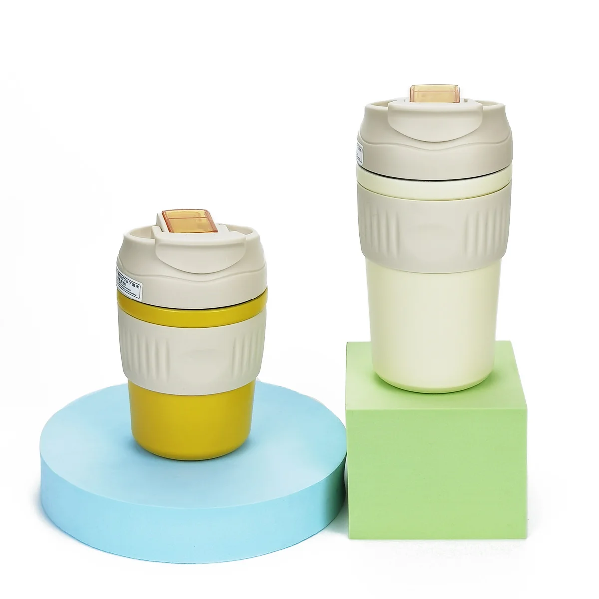 Korean Japanese Style 8/18 Stainless Steel Insulated Coffee Cup Leakproof 350ml/500ml Coffee Tumbler Mug with Straw & Rubber