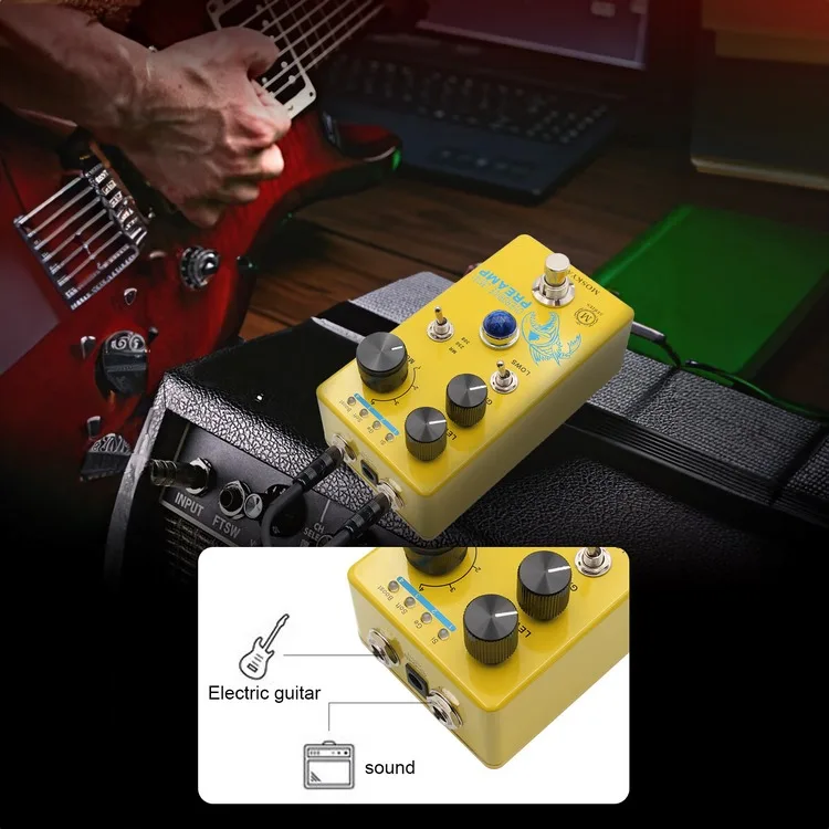 MOSKYAudio Distortion/Overdrive/предусилитель гитарного эффекта педаль для электрогитары-предусилитель LM741