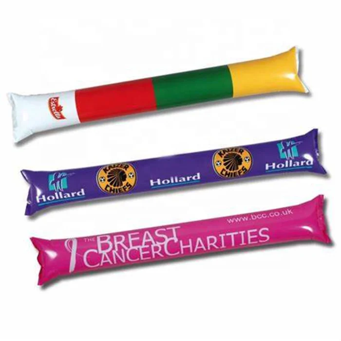 Promotion custom red thunder stick cartoon printing any color hand clap noise maker inflatable cheering sticks