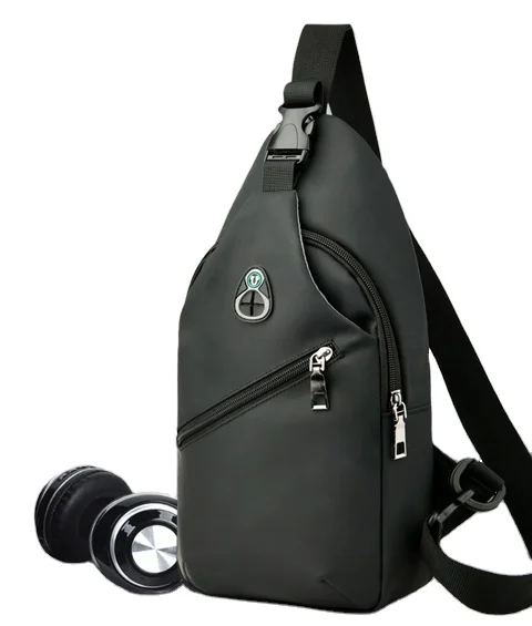 designer crossbody minimalist fashion leisure multifunctional carrier sling fanny pack  chest bag with headphone jack