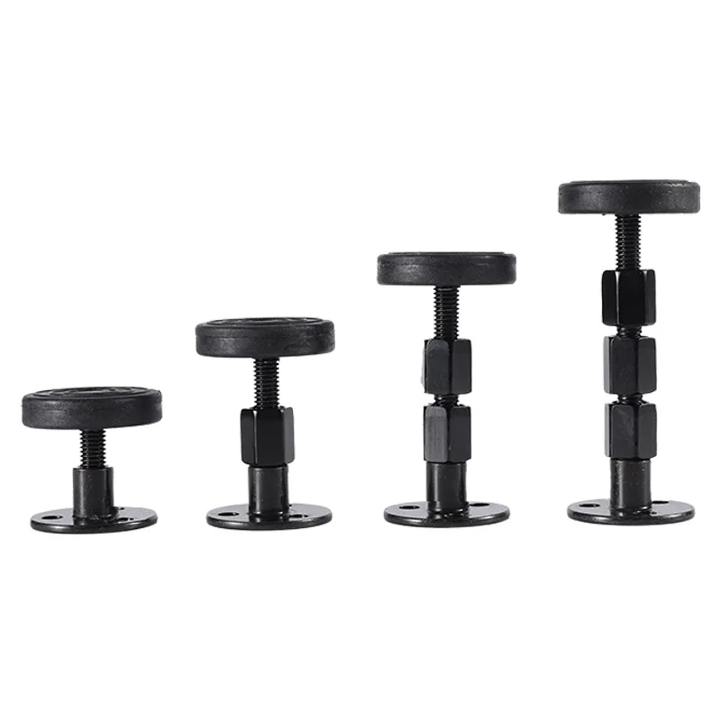 New Black Adjustable Threaded Headboard Stoppers Bumper Against Wall Bed Frame Anti-Shake Tool
