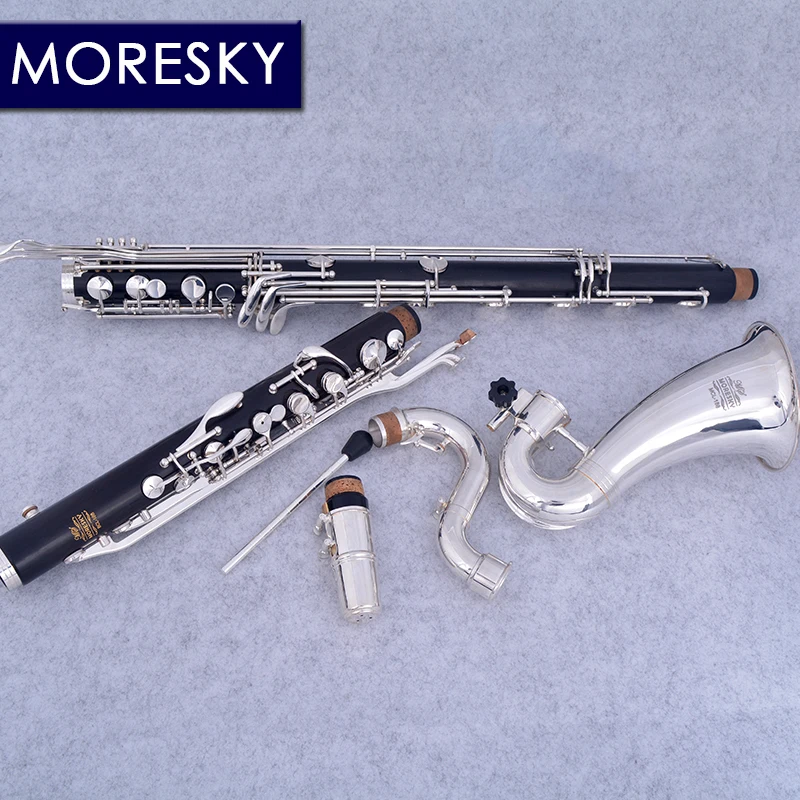 MORESKY Bass Clarinet Ebony Wood Professional Clarinet Low-C/LOWE Bb/Sib