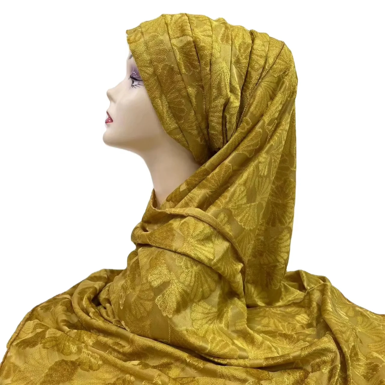 MS-2140 Hot Selling same Color Muslim cotton Turban Scarf Hijab Women Hijab hat 2 Piece set instant hijab with cap