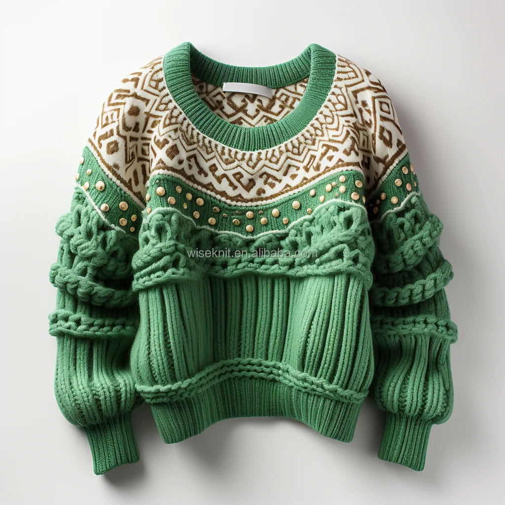 Custom Logo Christmas Men Sweater Jacquard letter knitwear men Crew neck pullover casual winter men Knitted tapestry sweater