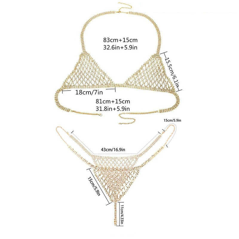 Оптовая продажа, медный сексуальный бюстгальтер для девушек, ювелирные изделия, Прямая поставка, Наборы украшений для тела, Женская цепочка