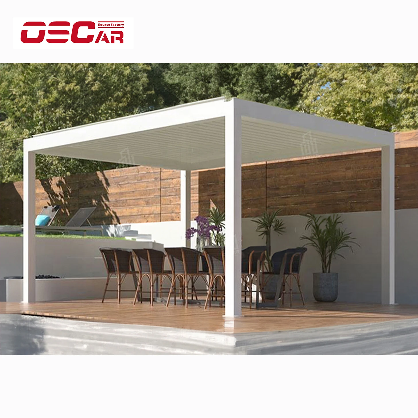 Factory Wholesale Manual/Motorized Waterproof Pergola Outdoor Patio Hardtop Gazebo Backyard Canopy for Garden Building