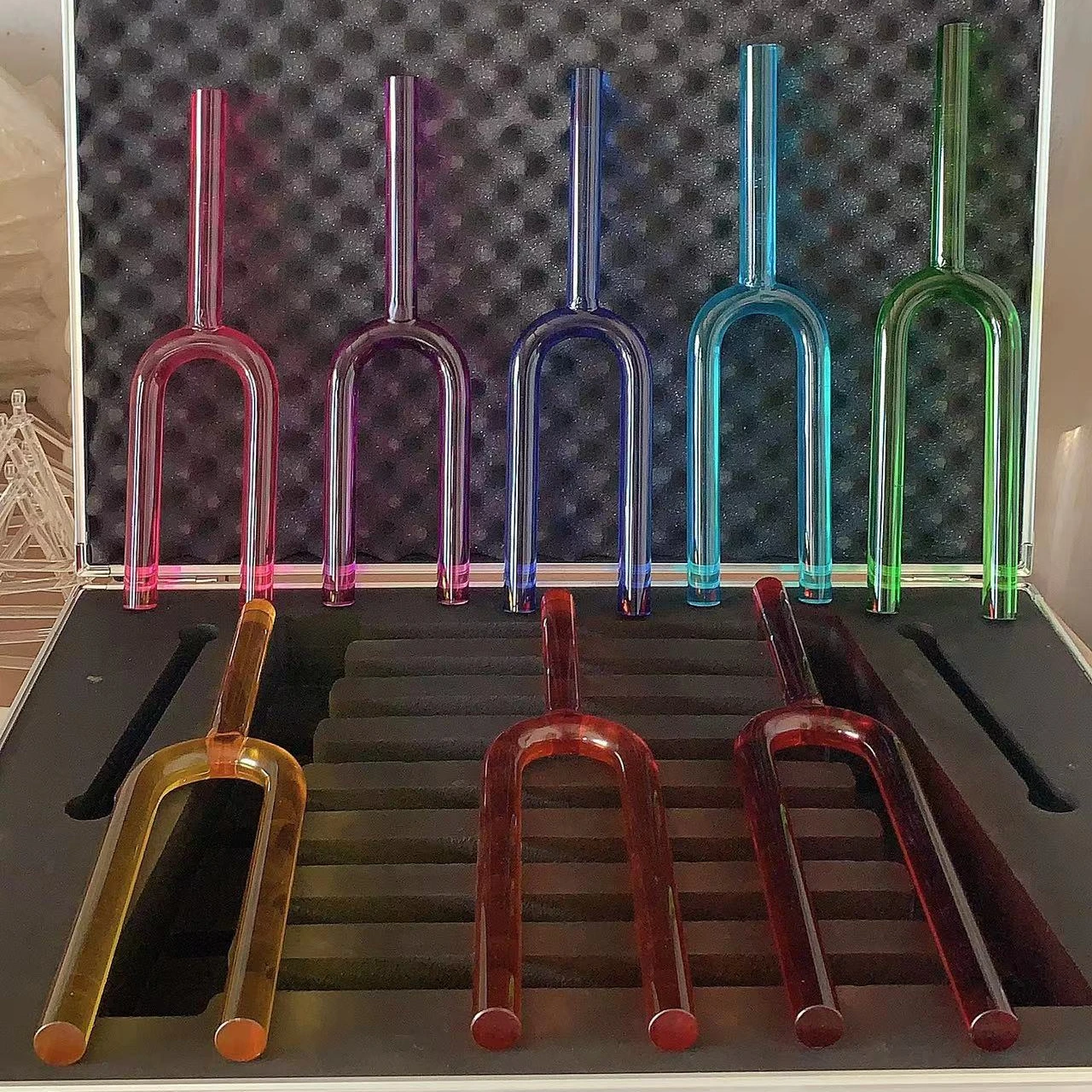 Popular Clear Quartz Crystal Tuning Fork for Therapy Improve Energy Health Diapason Cristal