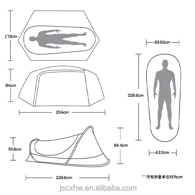 YIWU Factory Wholesale Outdoor Hiking Portable Foldable Free Install Pop up Single Person Camping Net Tent with Rain Tarp