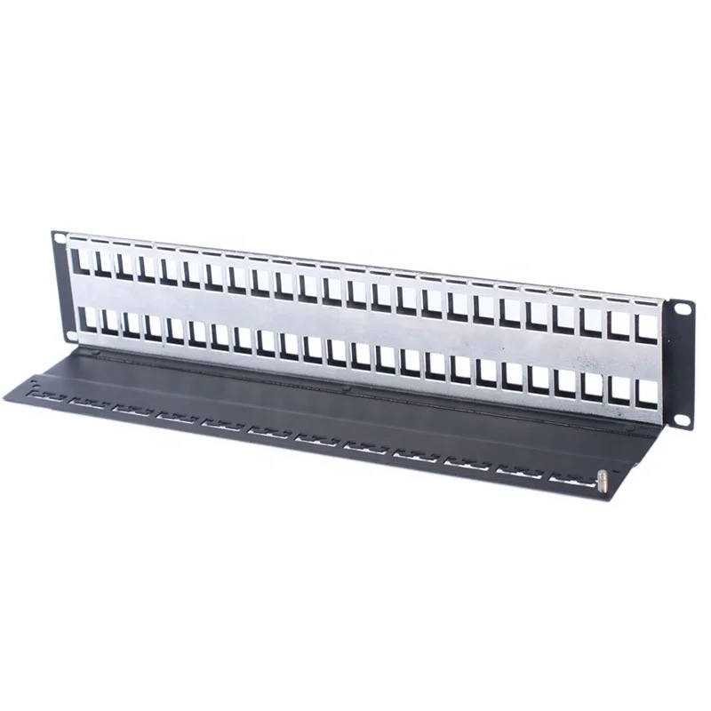 custom aluminum patch panels  oem assemble 24 ports 24-port 48 port unloaded empty  blank patch panel