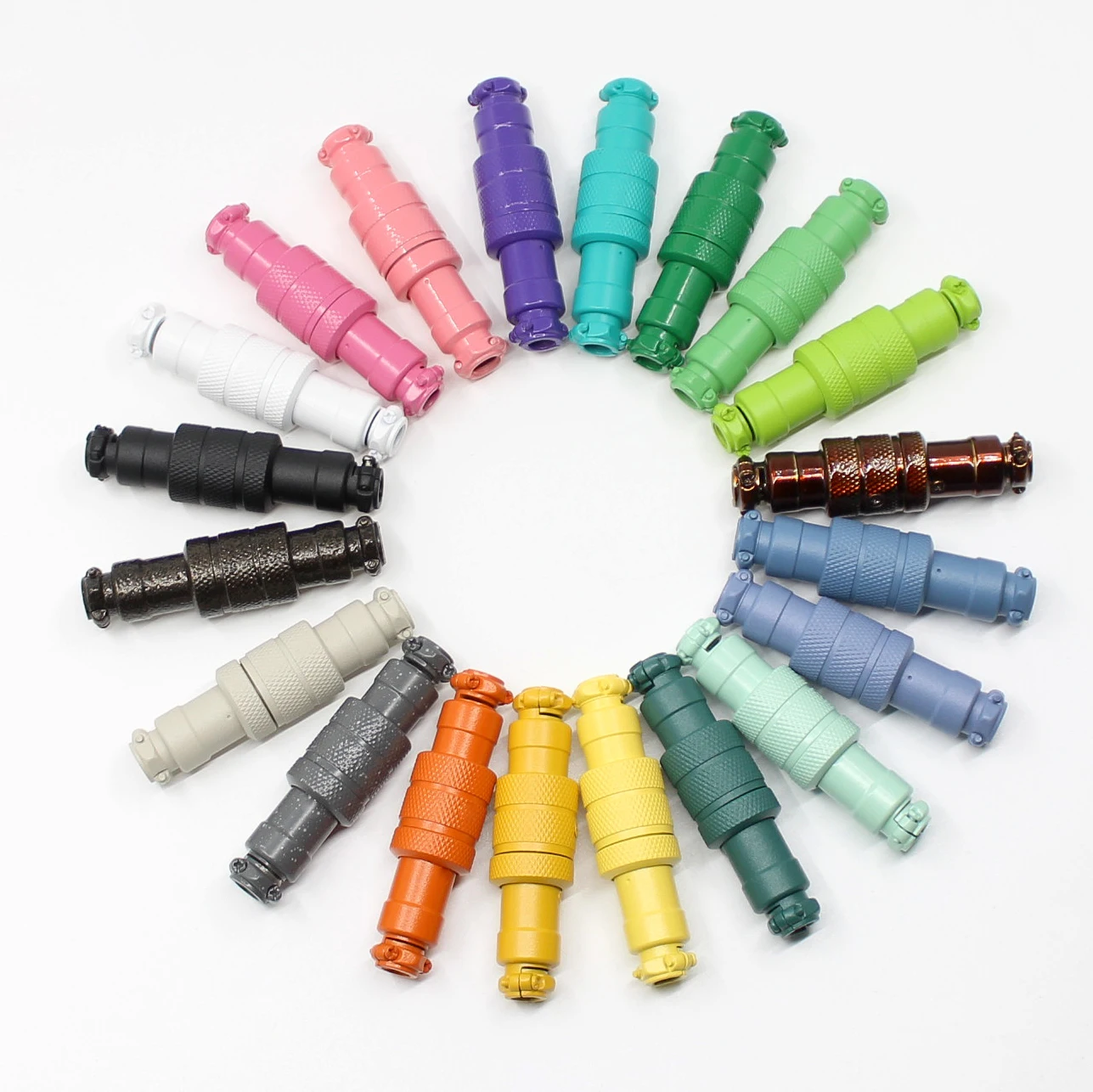 16mm spray paint Thread Male Female Panel Metal Aviation Wire Connector 4pin 5pin shiny green aviator gx16 color