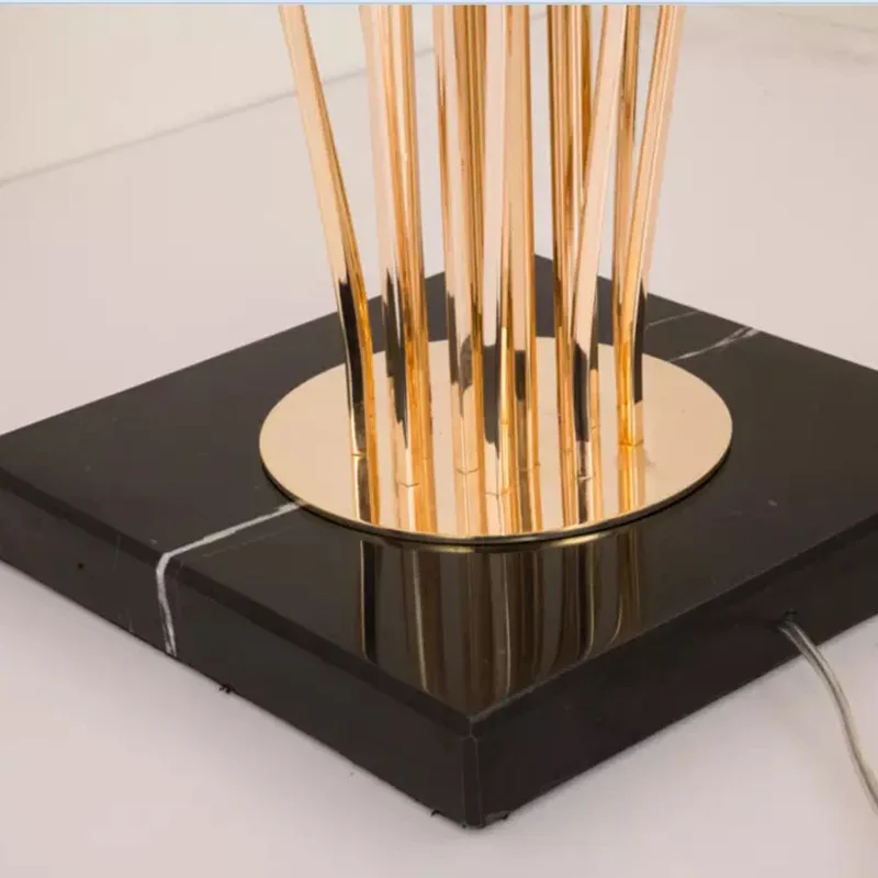 Postmodern Light Luxury Metal Marble Floor Lamp Hotel Living Room Bedroom Study Vertical Creative Design Lamp