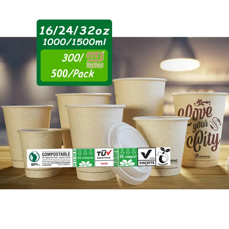 New Bio-degradable Disposable Sugarcane Cup Bagasse Pulp Coffee 6oz 8oz Paper Cup With Lids For Eco Friendly Beverage Packaging