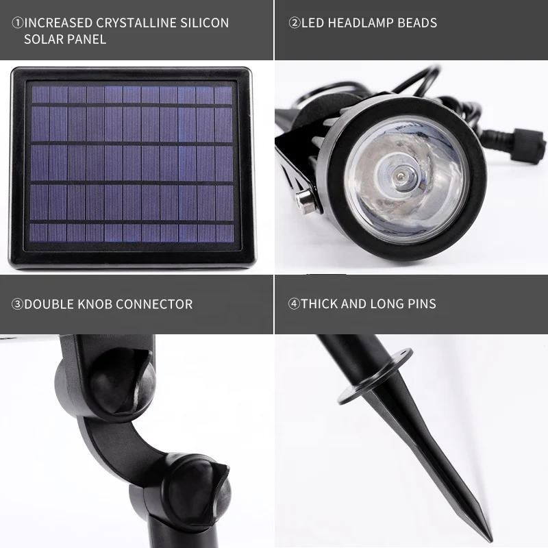 Yunduo waterproof led landscape outdoor garden spotlight solar garden spot light solar spike spotlights