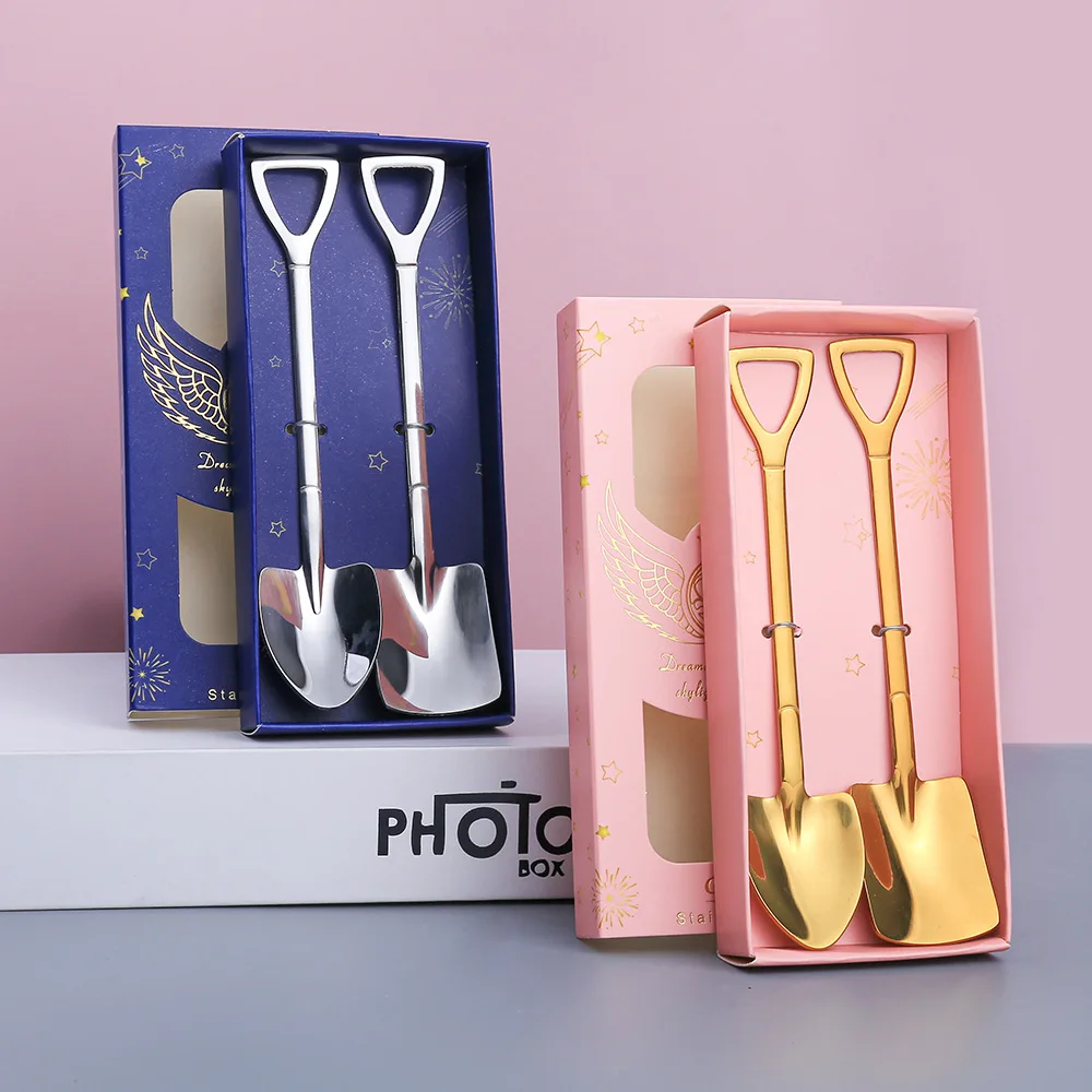 Металлическая разноцветная ложка из нержавеющей стали для супа кофе сахара десерта торта