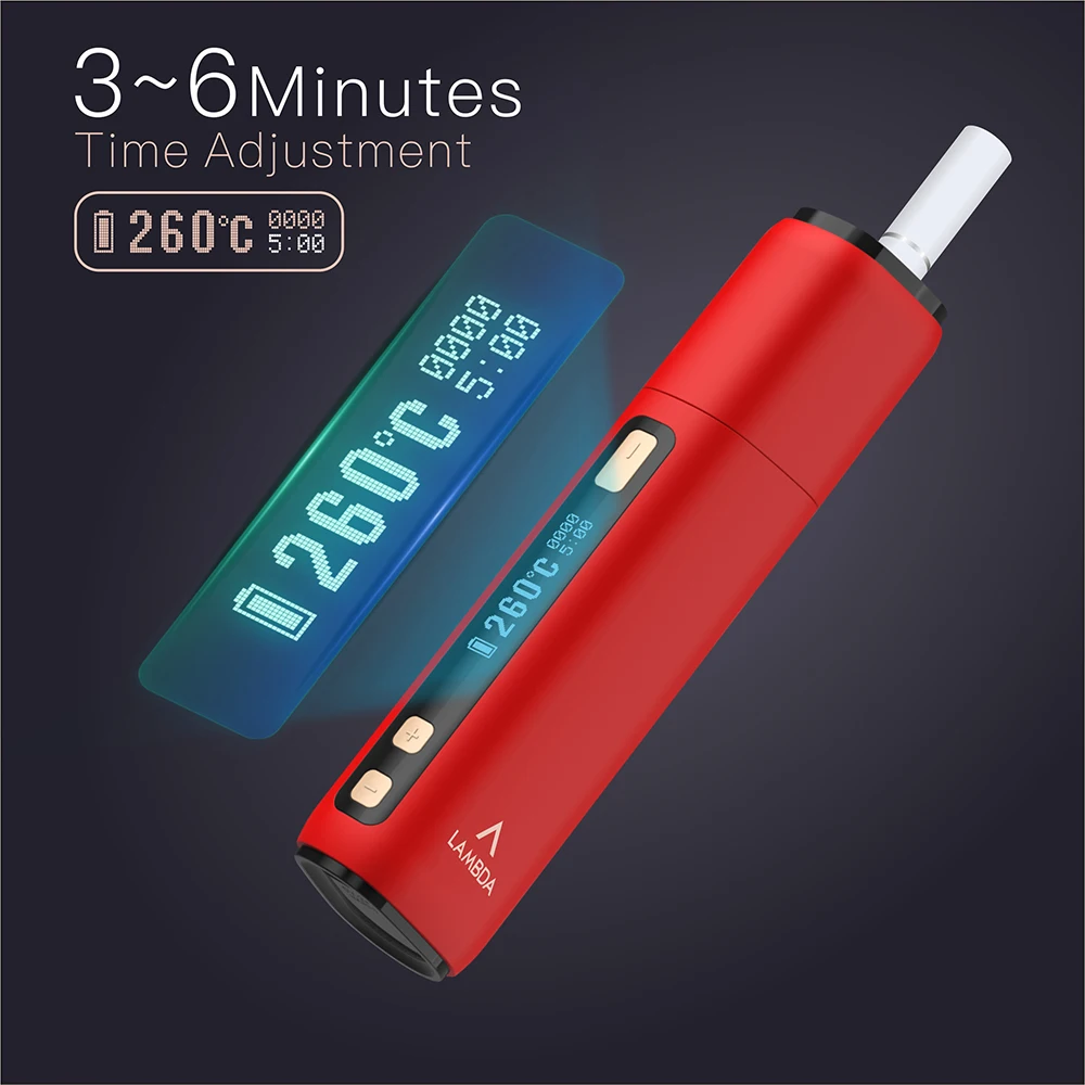 
Dubai GCC Best Seller Heat Not Burn kit LAMBDA CC Heating Device 3200mAH big battery smoking time and temperature adjustable 