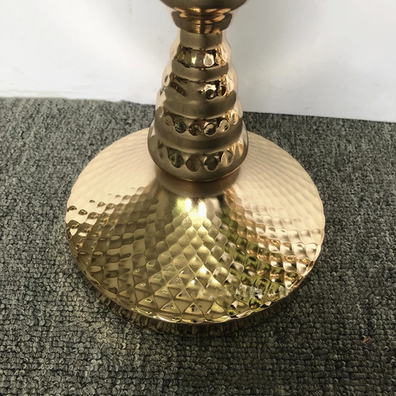 
Gold Vases Road Lead Artificial Flower Pot Flower Column Stand Wedding Table Centerpieces For Christmas Home Decor 