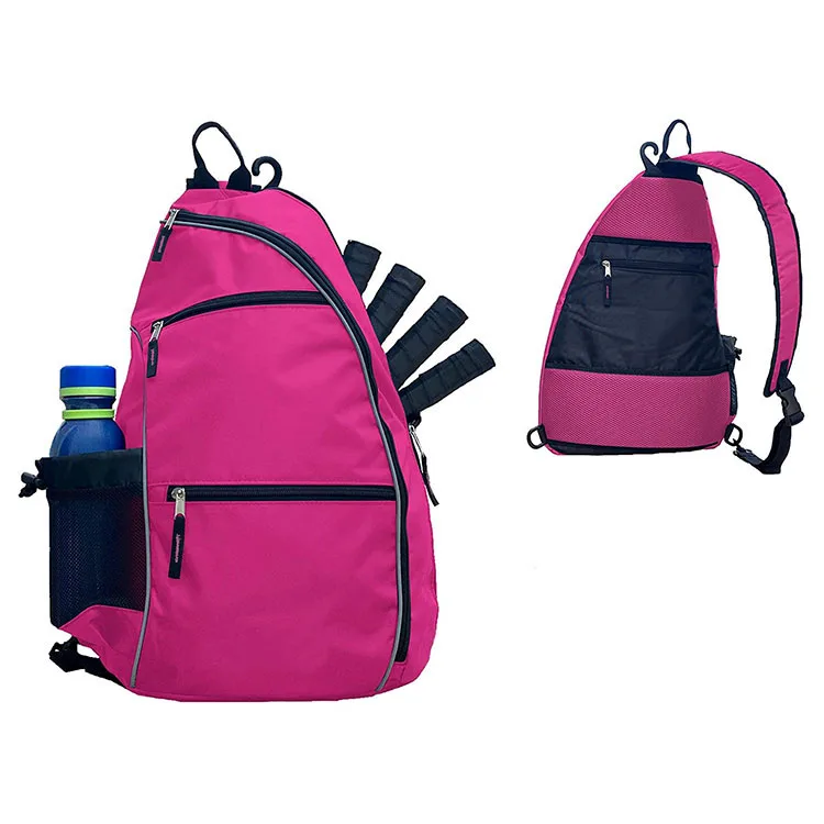 Large Sporting Gear Sling Pickleball Bag Tennis Backpack With Water Bottle Holder