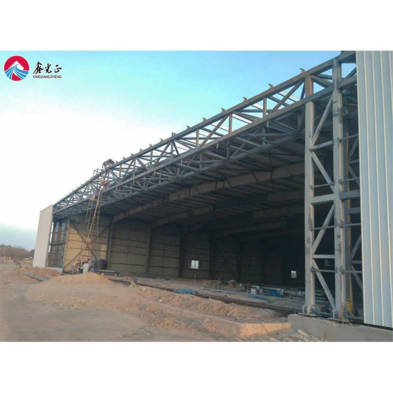 Low Cost Light Prefabricated Hot Dip Galvanized Steel Frame Structure Aircraft Airplane Hangar Metal Shed Garage