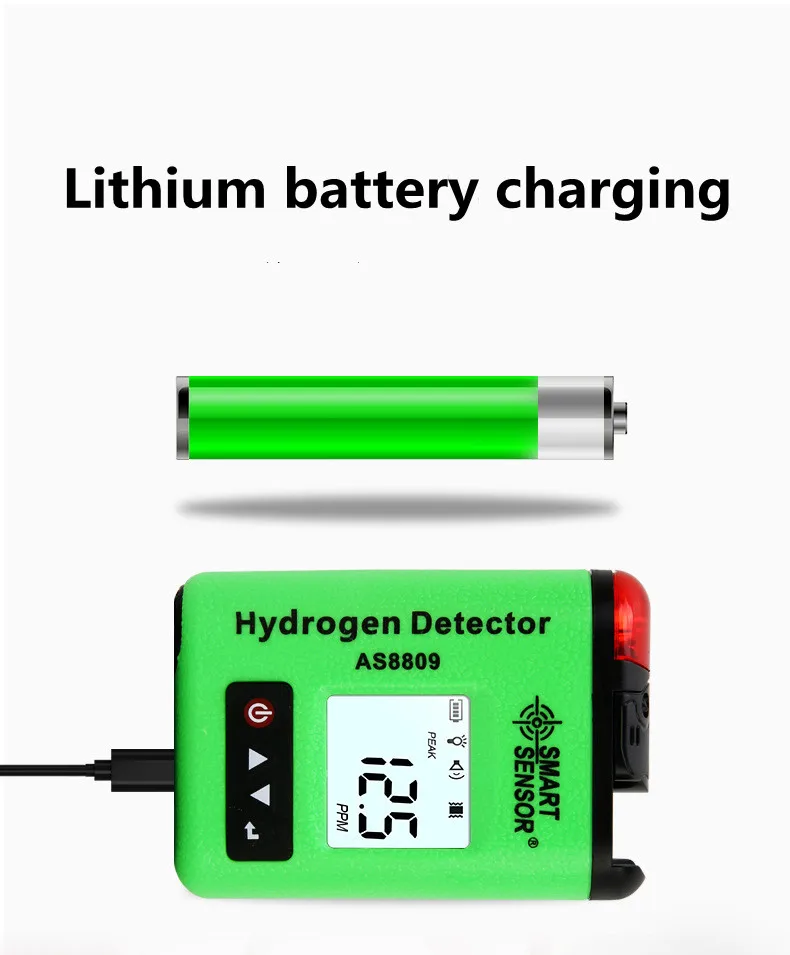 M2U AS8809 Portable H2  Gas Concentration Monitor Air Quality Monitoring Hydrogen Detector