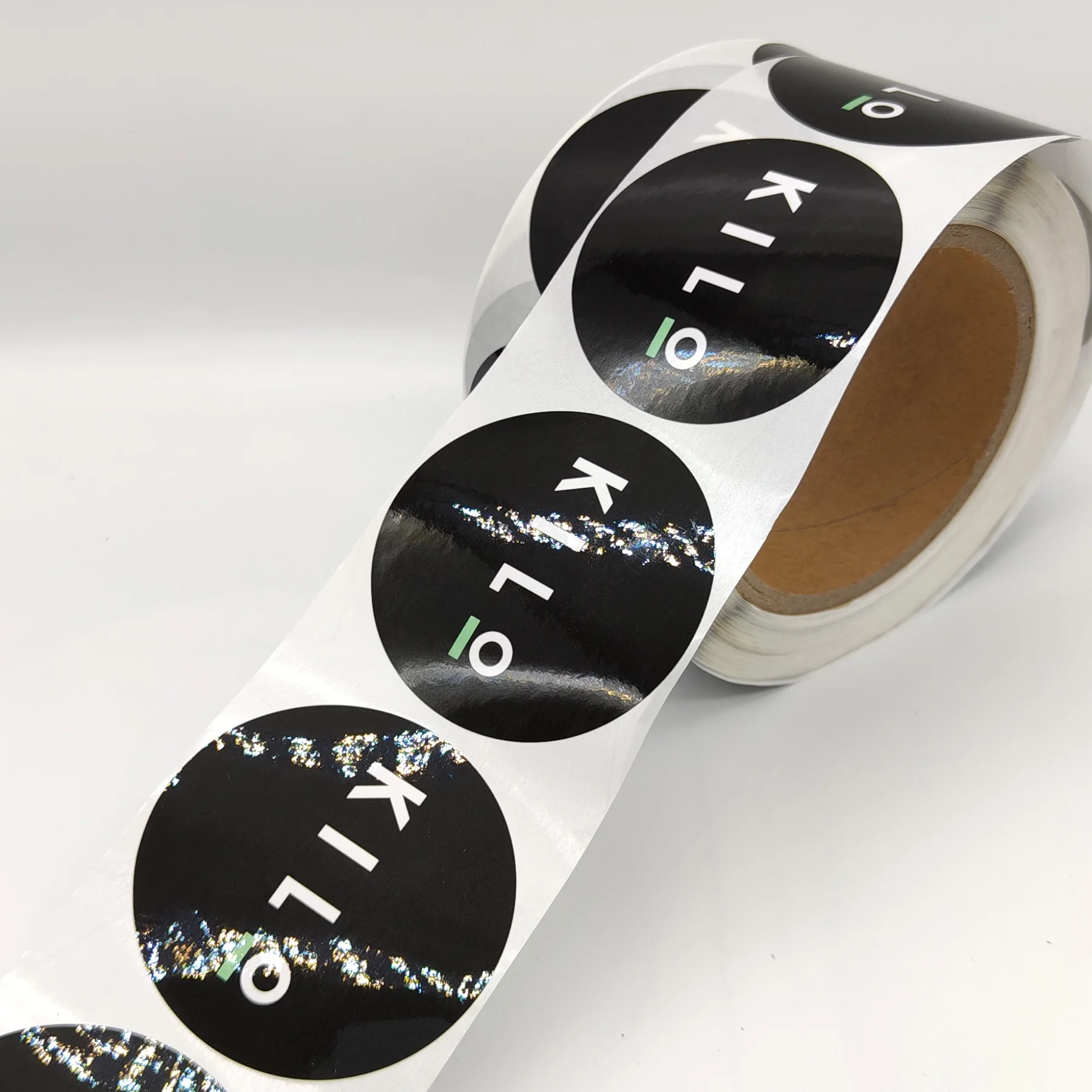 Hot selling land  Ready to ship Custom Any Text Adhesive Printing Round Labels  Circle Waterproof Vinyl  Private Logo Stickers.