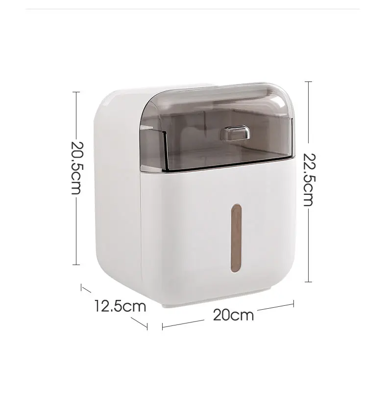 Wall-mounted plastic paper towel distribution box, multi-functional paper towel box
