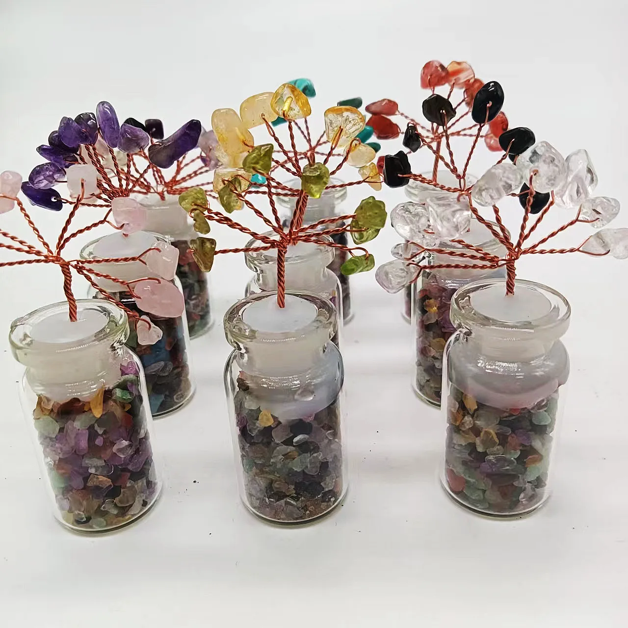 Crystal Bulk Wholesales Natural Stone Crystals Healing Stones Hand Made Lucky Crystal Tree