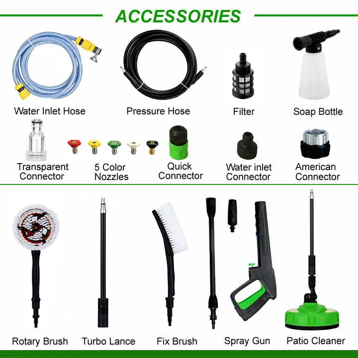 1800W Portable Electric Power Car Wash Machine Small Auto Cleaning High Pressure Surface Cold Water Pump Jet Car Washing Machine