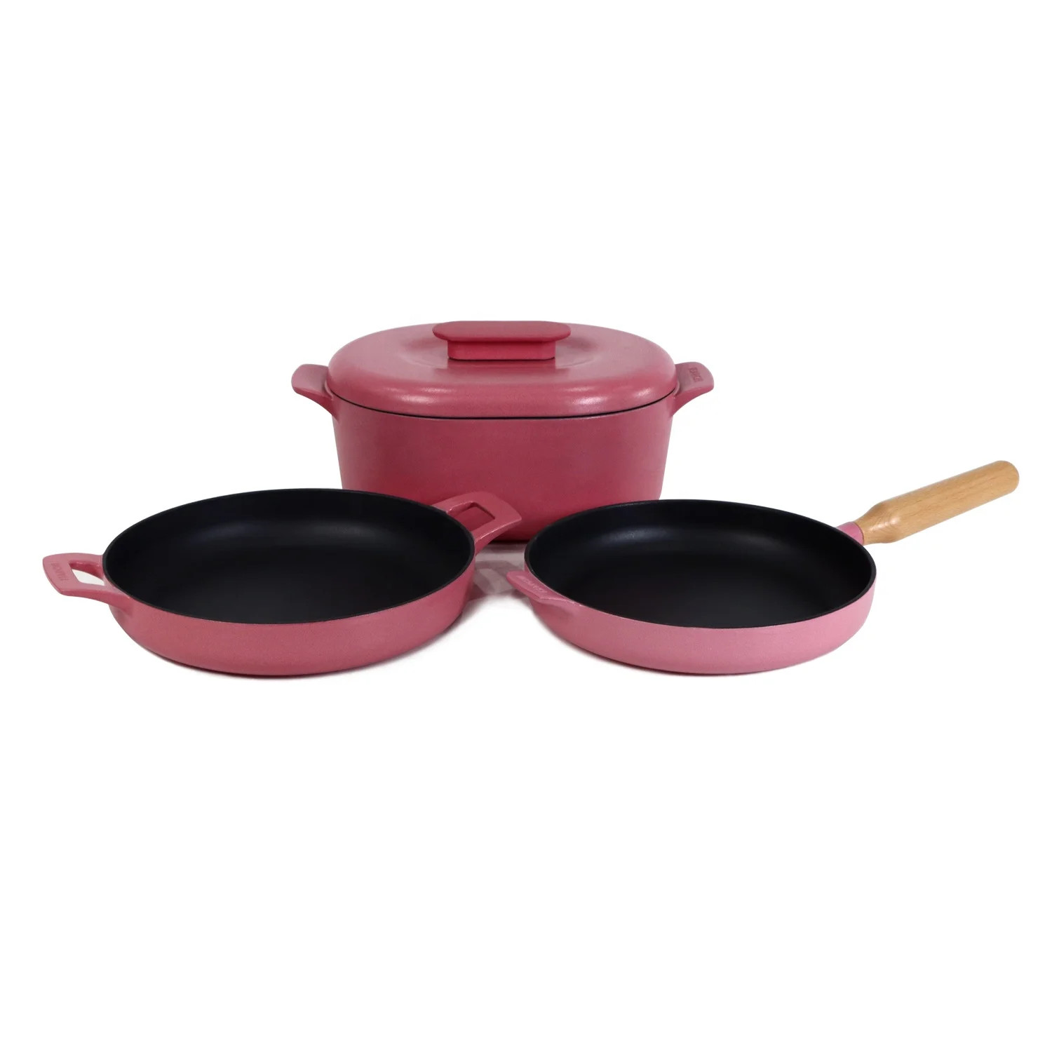 Magenta Durable Cast Iron Server Pan Enameled Cast Iron Deep Fry Pan
