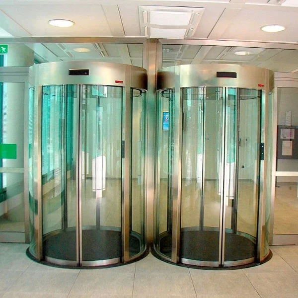 Shape Commercial Security Glass Door Lock With Key For Entrance Security Automatic Curved Flutted Glass Door Bank ATM Doors