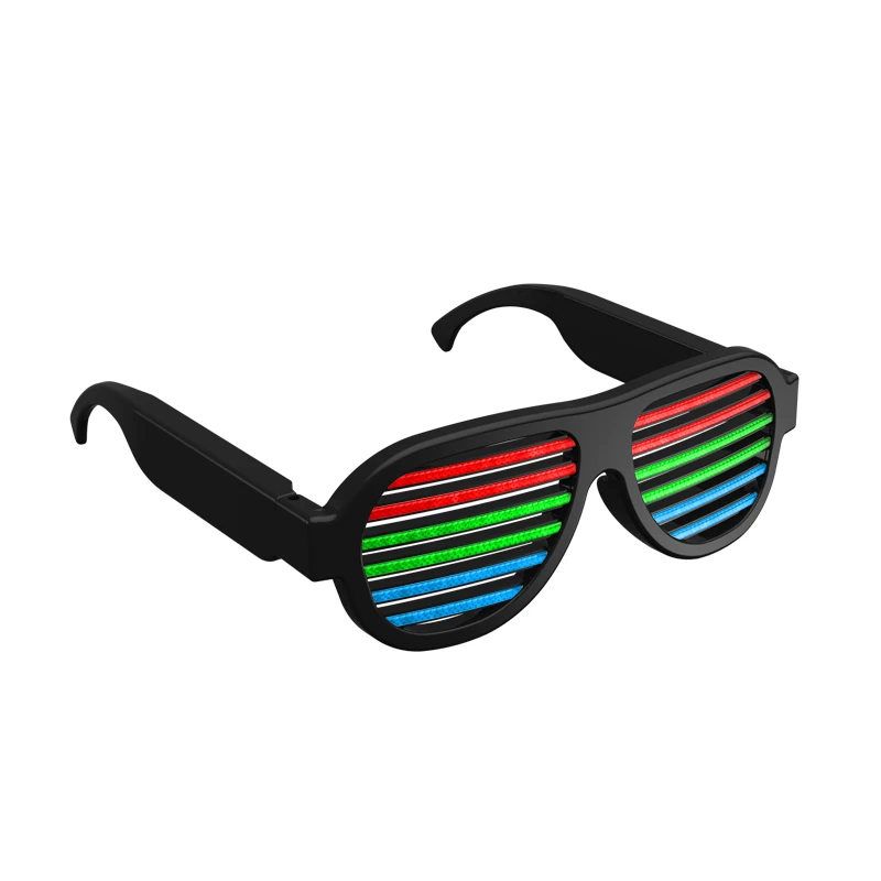 Light Up Shutter Sound Reactive Glasses for Music Party,Flashing Glasses for Men and Women