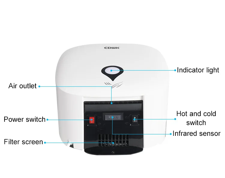 CDWK public toilet commercial wall mounted high speed automatic hand dryer