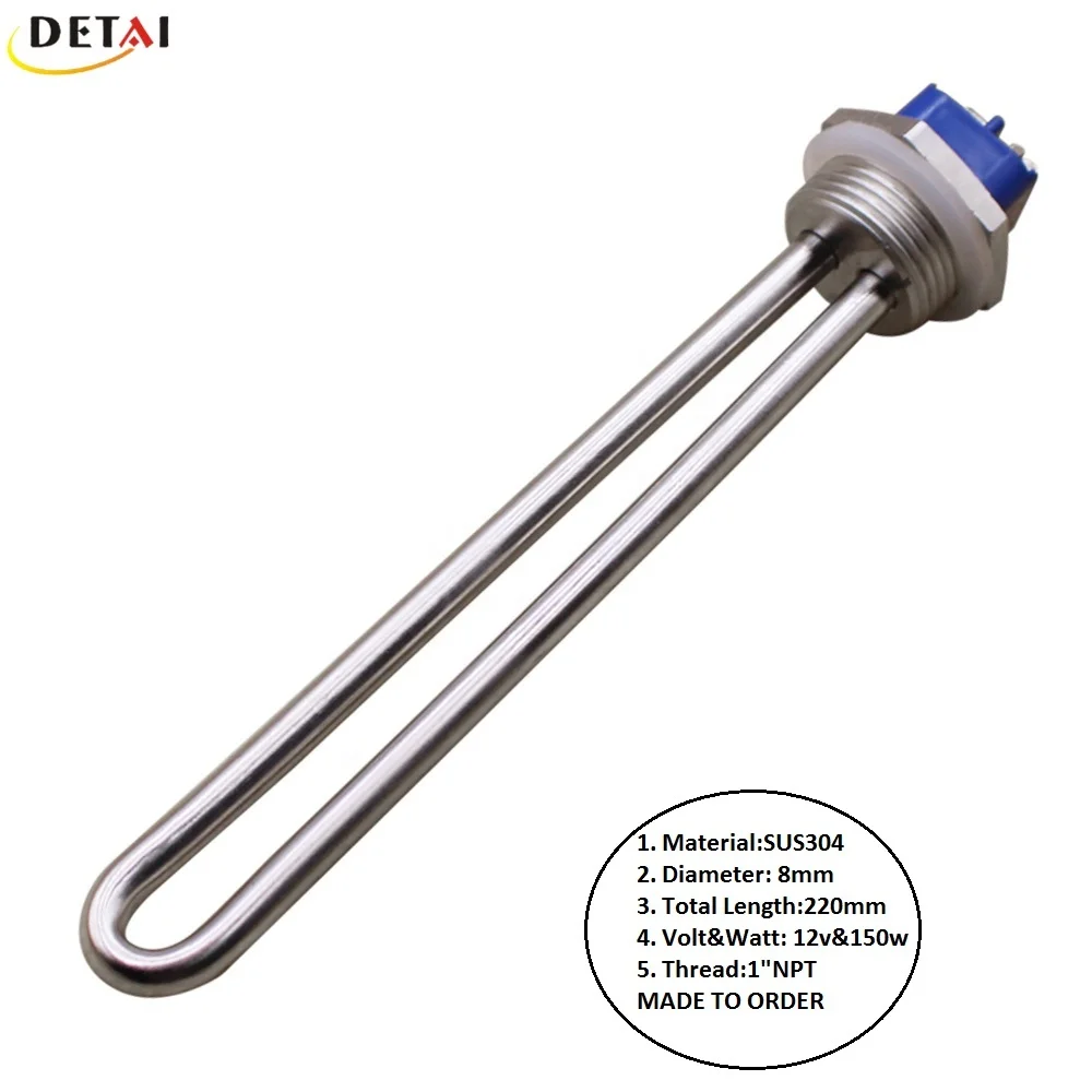 SUS304 12 В 150 Вт DC солнечный водонагреватель элемент U форма тубуар нагреватель