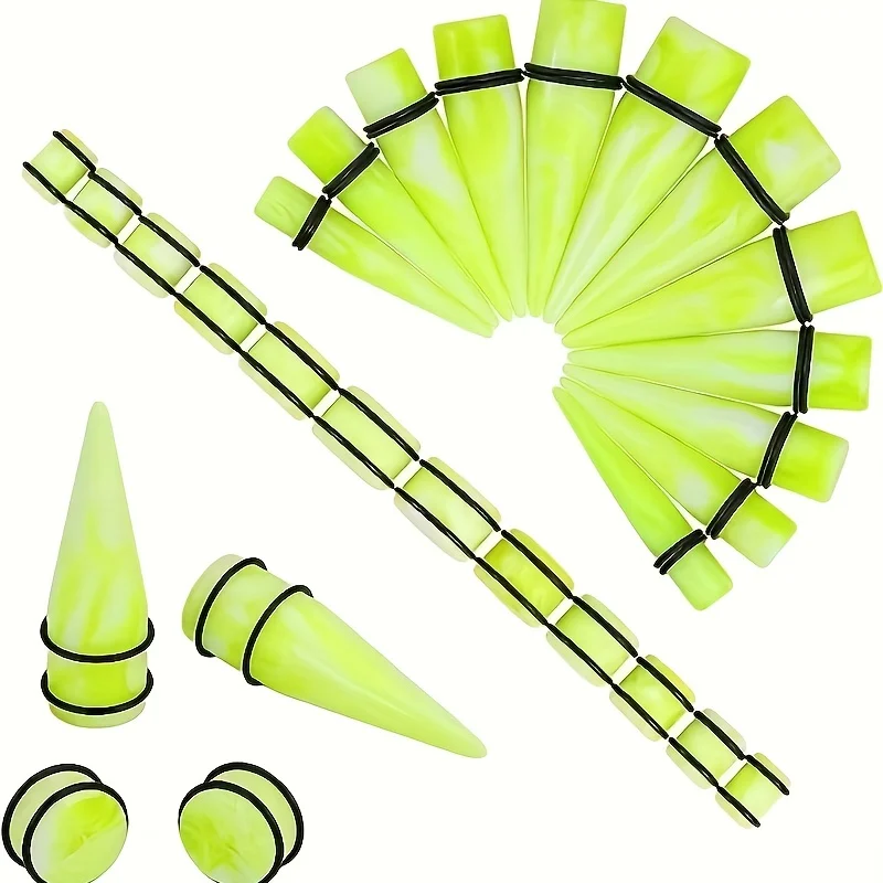 Factory Supply Fascinating Price Set of Ear Taper Plug Piercing Jewelry Mixed Colour 24Pcs Ear Taper and Plug