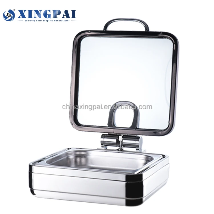 XINGPAI Restaurant Hotel Supplies Cheffing Dishes Luxury Buffet Chafing Dish Food Warmer Sets With Visible Glass Cover