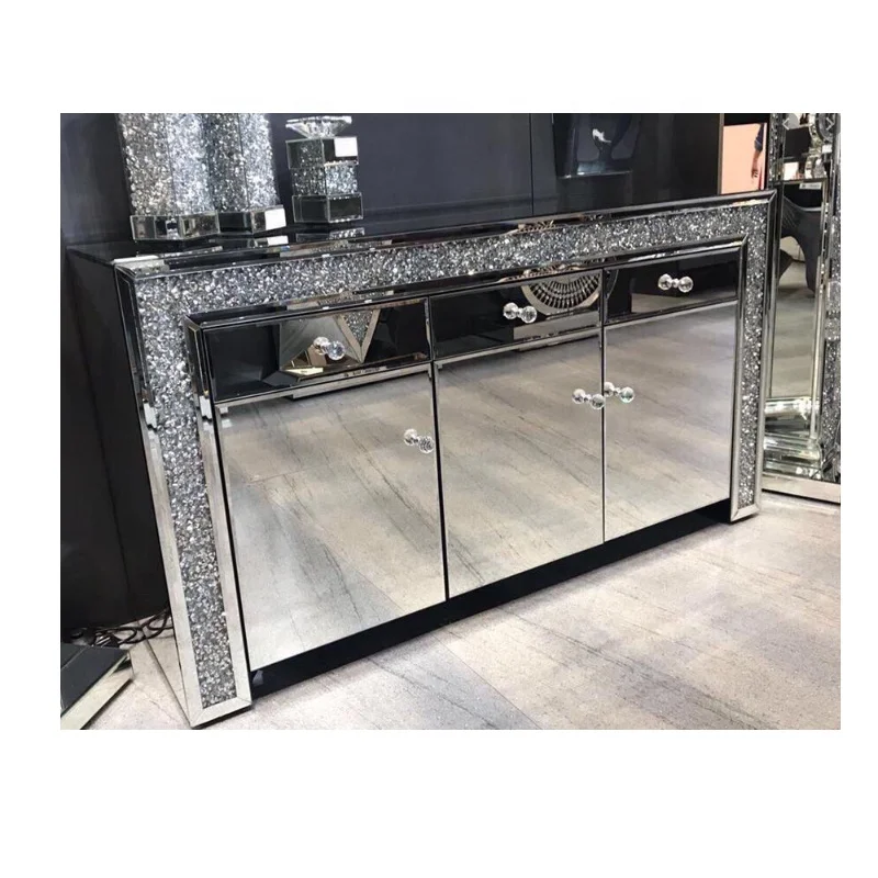 Beauty mirrored buffet dining table counter with drawer for  restaurant cabinets mirrored hotel buffet