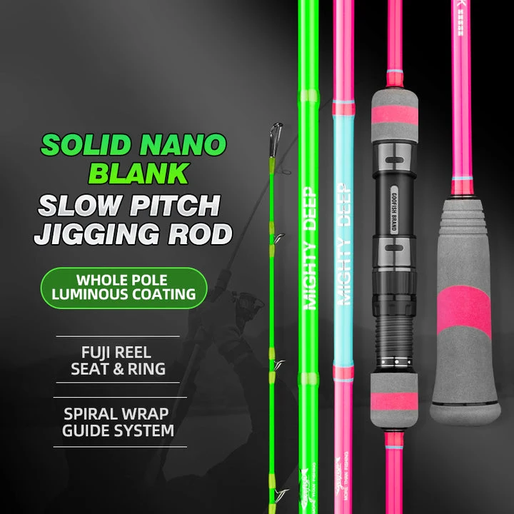 2024 Deep-6FT 183cm PE4-7 Jig 200-700G Glow Coating Japan Fuji Solid Nano Slow Jigging Rods