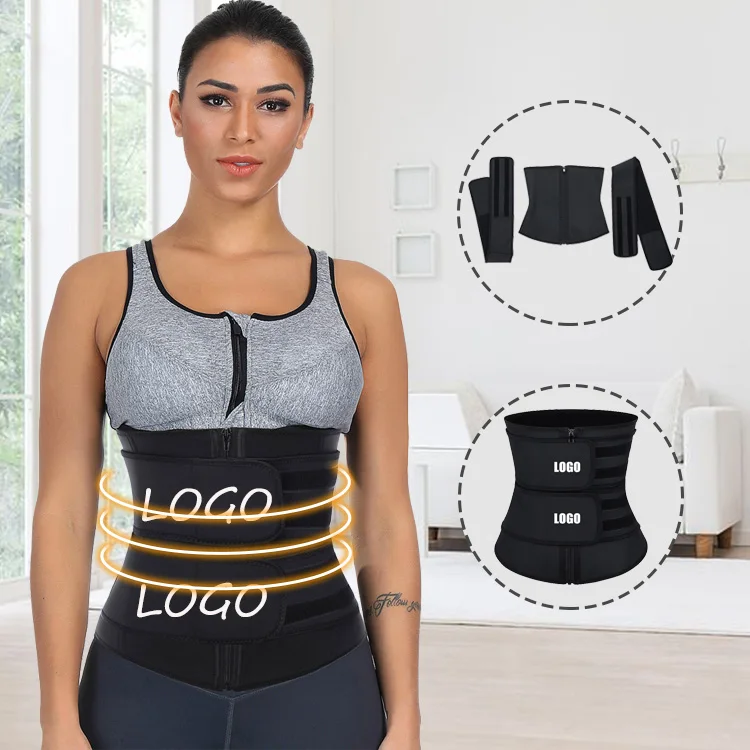 
Fashion Design Quality Detachable Double Belt With 7 Steel Bones Fitness High Compression Waist Trainer Shaper 