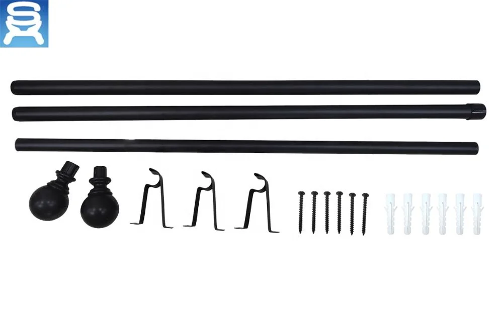 
Popular adjustable window curtain rod with ball finials for home decorative 