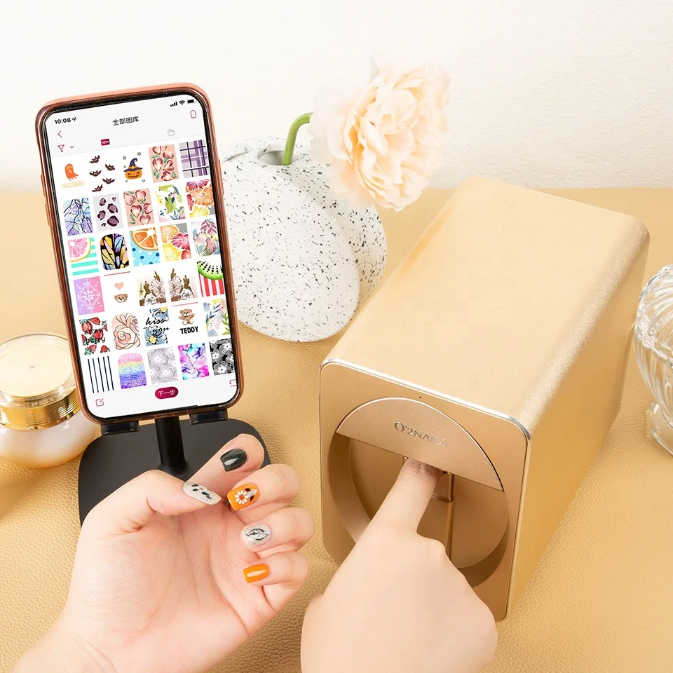 O2NAILS Smart nail printer H1 with metal case for DIY nail art design