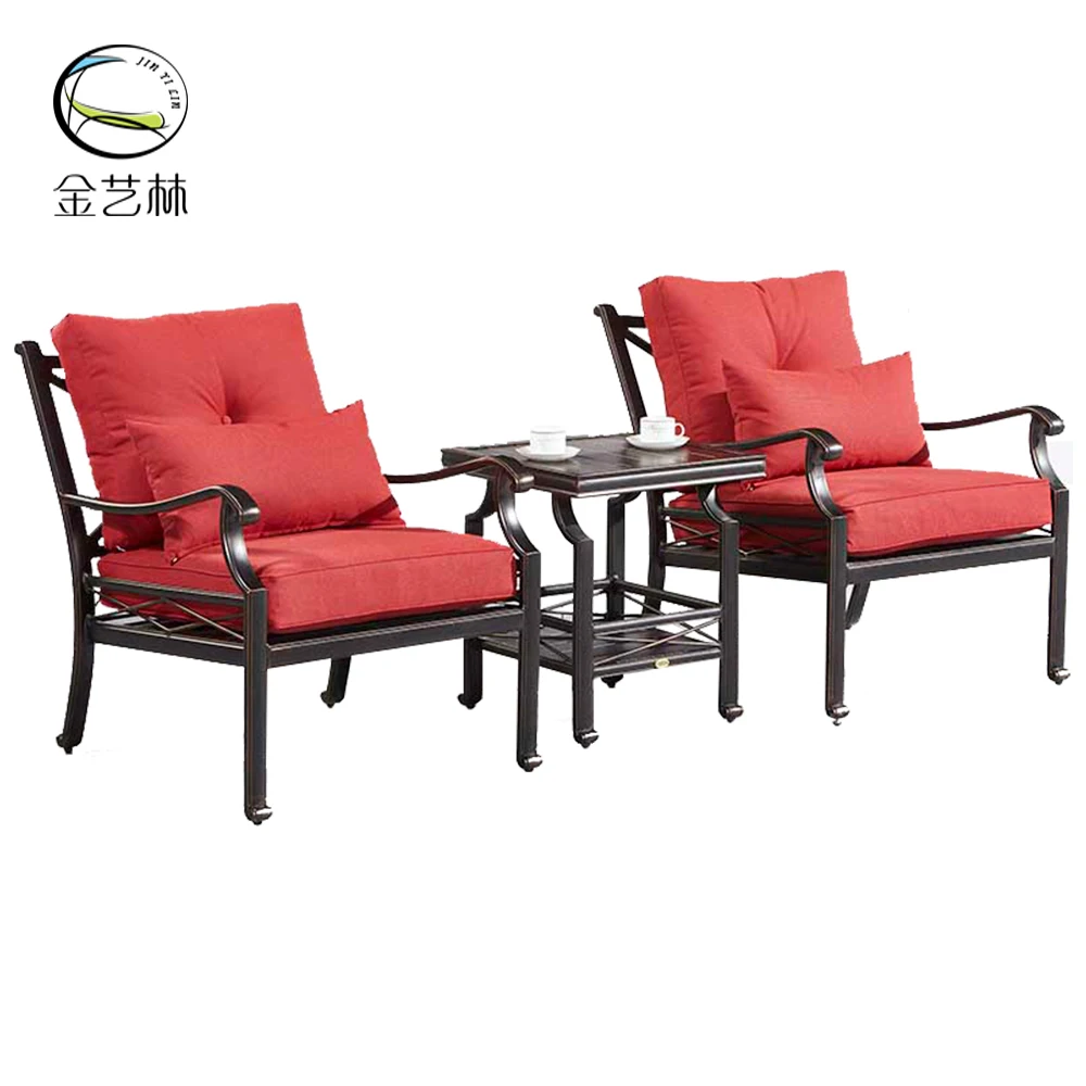 Уличный металлический диван из литого алюминия в американском стиле