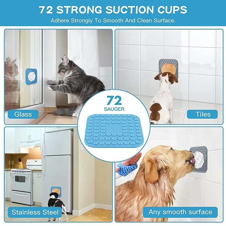 Hot Sale ECO Friendly Food Grade Silicone Anxiety Relief Calming Treat Puzzle Pet Feeding Slow Feeder Non Slip Cat Dog Lick Mat