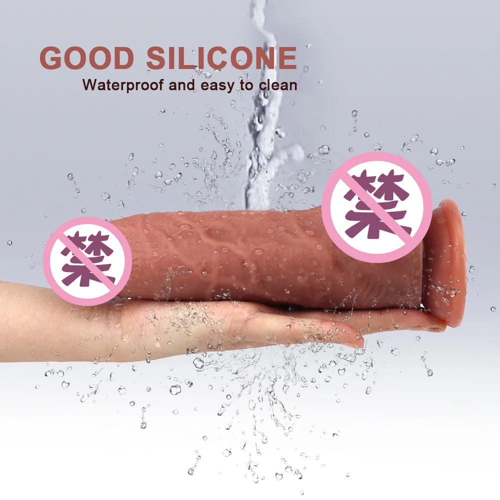 8.26 Inch Huge Big Liquid Silicone Suction Dildo Soft Skin Realistic Dildos For Women Real Feel
