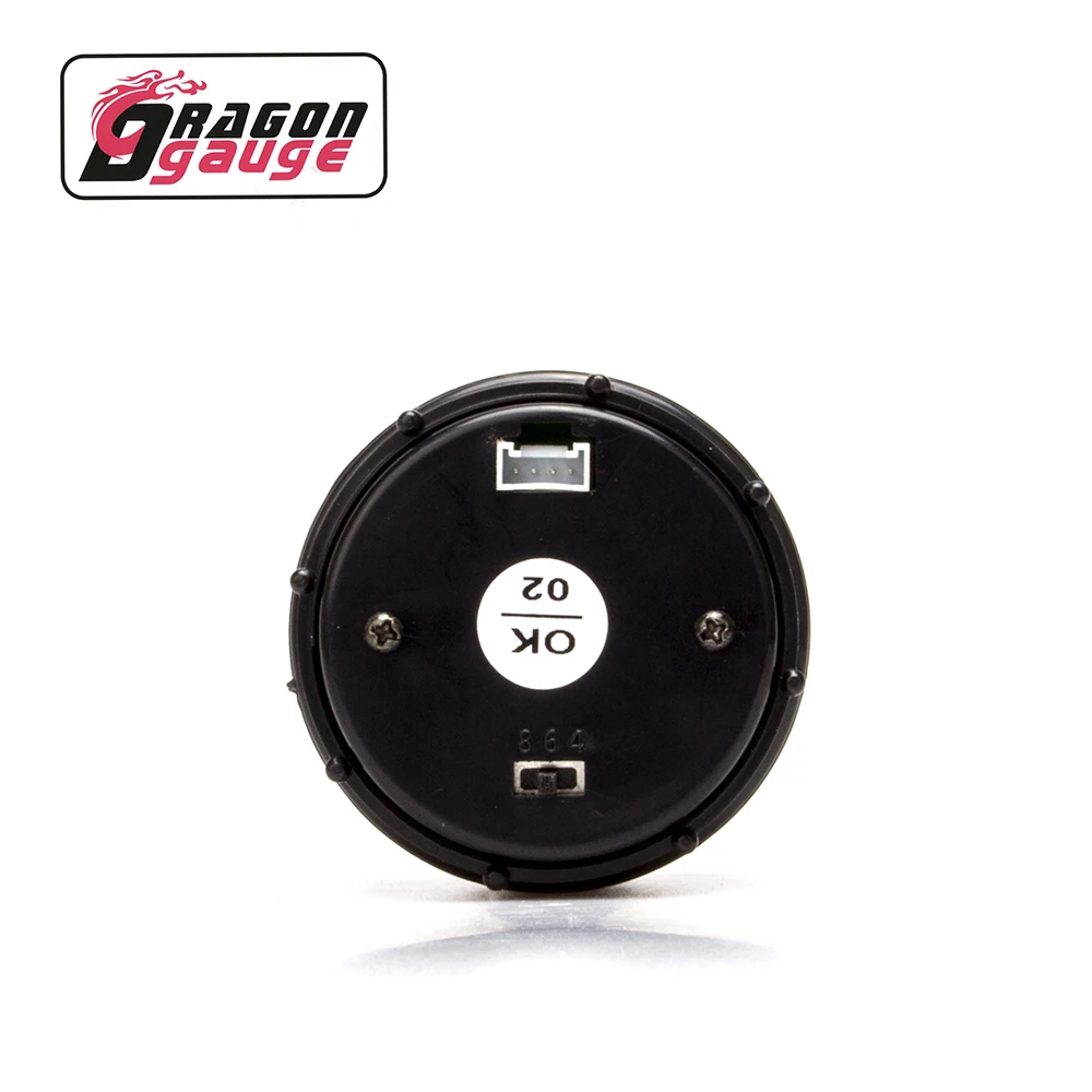 DRAGON GAUGE Universal 12V 52mm Auto Boost Gauge 30 psi LED Turbo- Gauge W/ Digital Pipe Auto Meter Thread Installation (6111)