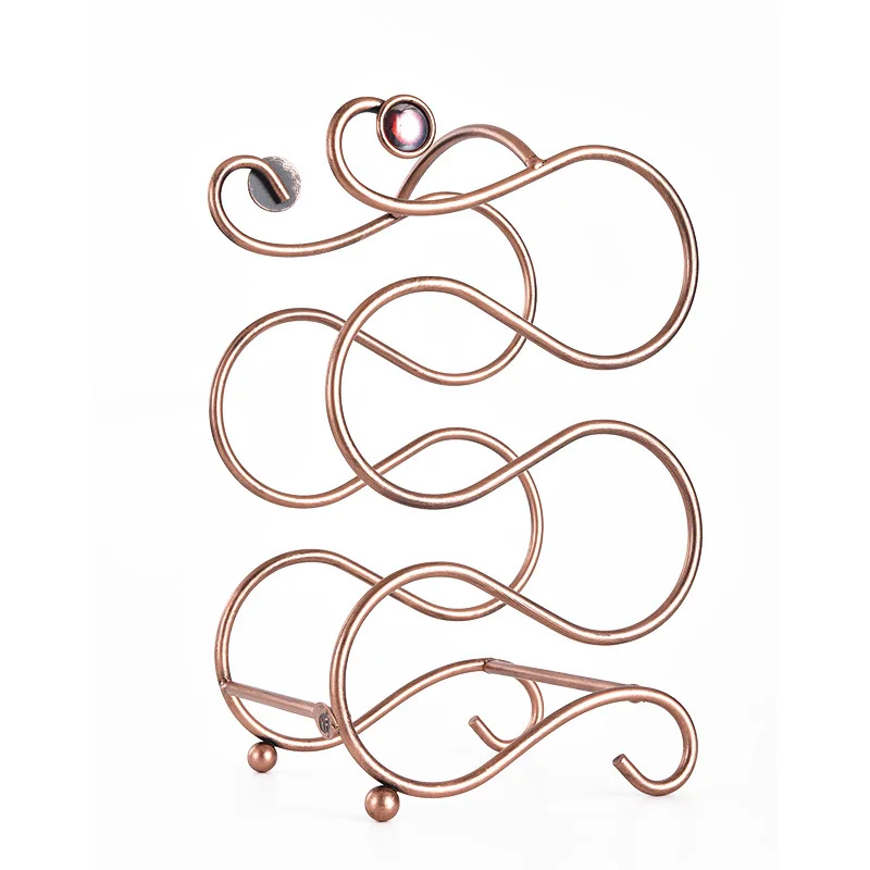 New European-style S-shaped wrought iron wine display racks for home decoration