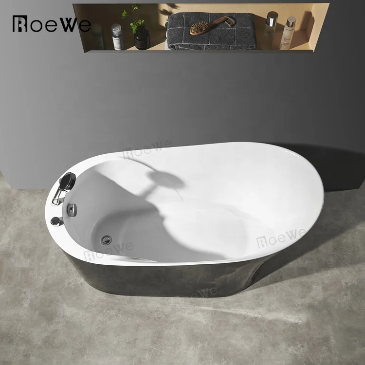 59 inch modern bathtub freestanding acrylic hot bath tubs with seat, stand alone mini bathtubs for small bathrooms soaking tub