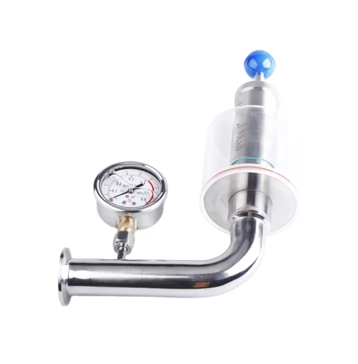 1.5inch Sanitary Stainless Steel S304 SS316 L Type Exhaust Air Pressure Relief Valve Bunging Device Beer Pressure Reducing Valve