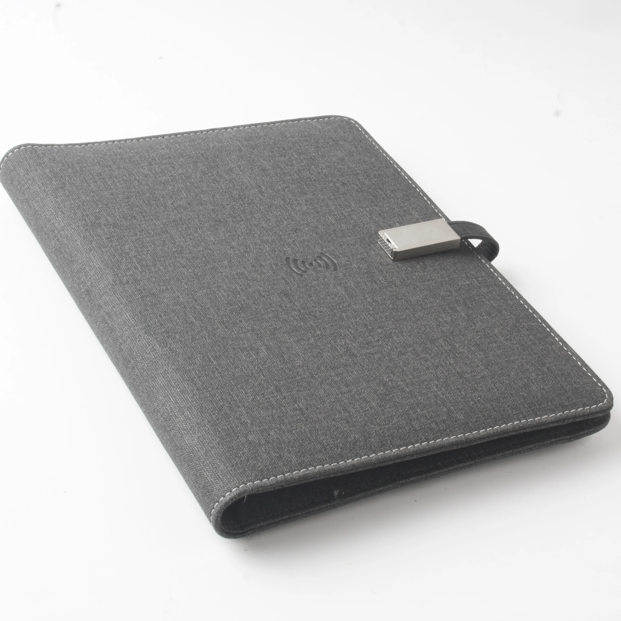 best price smart purse power leather smart notebook with power bank and lamp